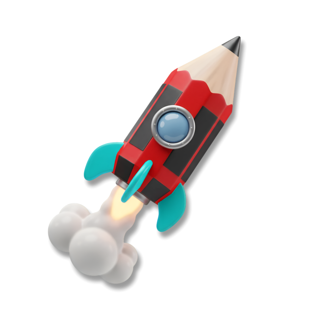 pencil turned into a rocket